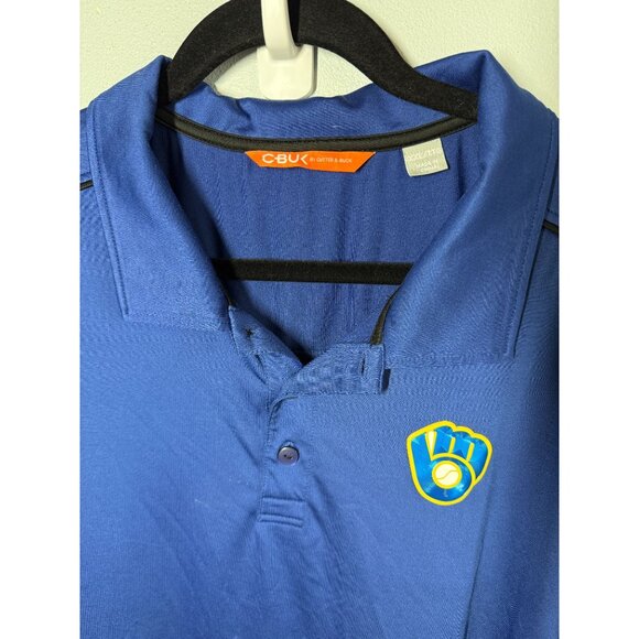 Cutter & Buck Mens MLB Milwaukee Brewers Baseball Polo Shirt XXL Short Sleeve - Picture 9 of 13